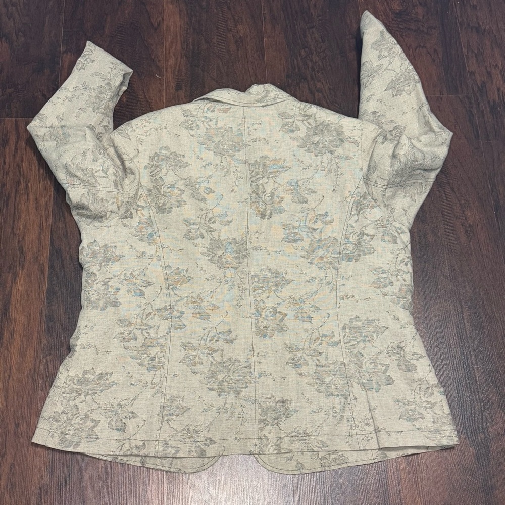 Coldwater Creek Gray one button Blazer with unique floral Pattern 2 pockets 2X - Picture 14 of 16